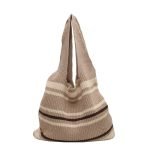 borsa da mare con fettuccia borsa a maglia kaki 533.jpg