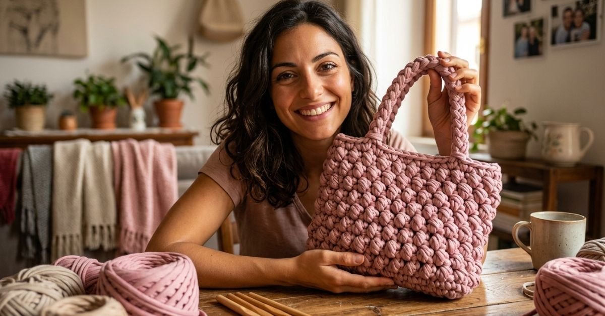 Borsa uncinetto fettuccia tutorial il trucco del punto fasciato per principianti