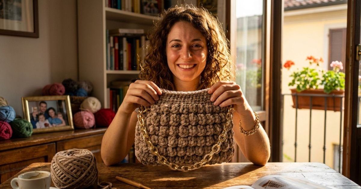 Borse fatte a mano uncinetto tutorial il segreto del punto nocciolina per un effetto velluto