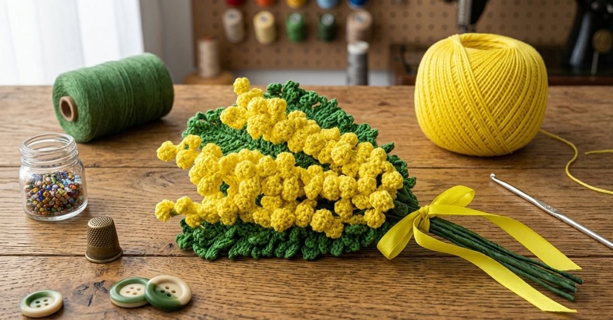 Come fare la mimosa all uncinetto crea uno splendido mazzetto di mimosa all'uncinetto