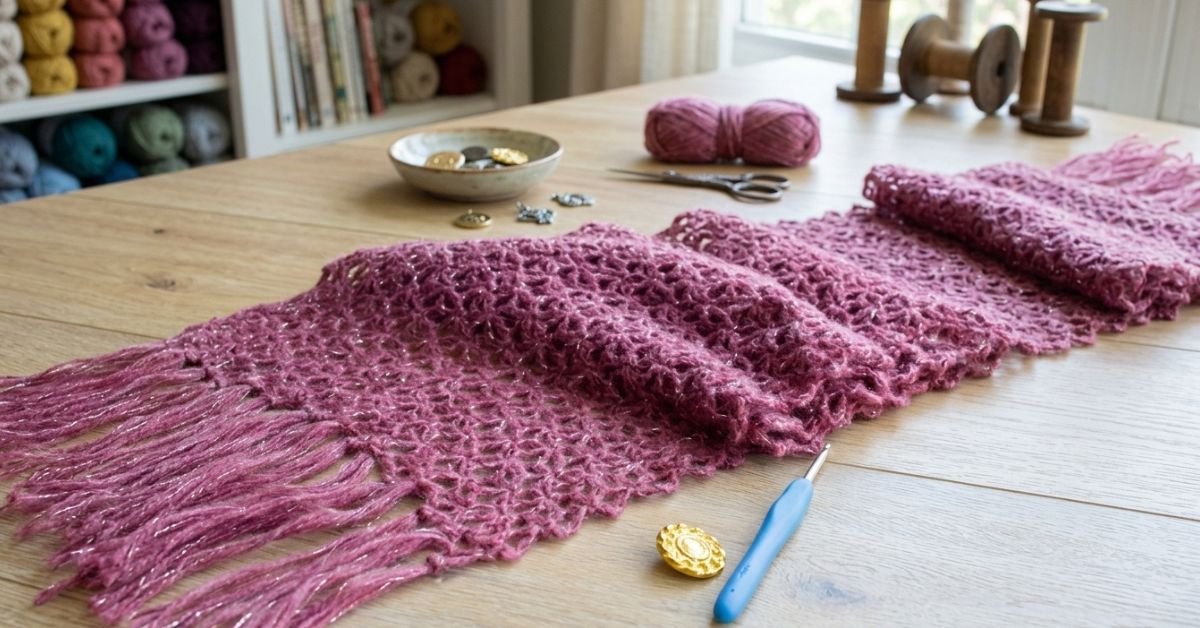 Come fare una sciarpa all'uncinetto in poche ore il punto V che incanta