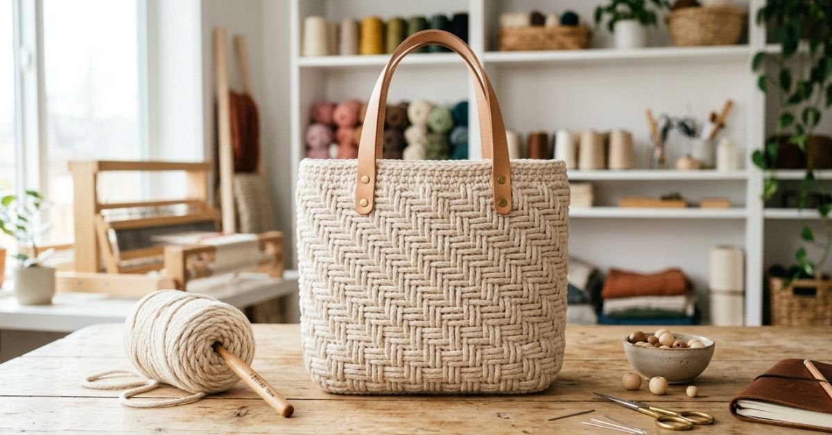 Borsa uncinetto con fettuccia tutorial schema super veloce grazie al filato maxi e xl