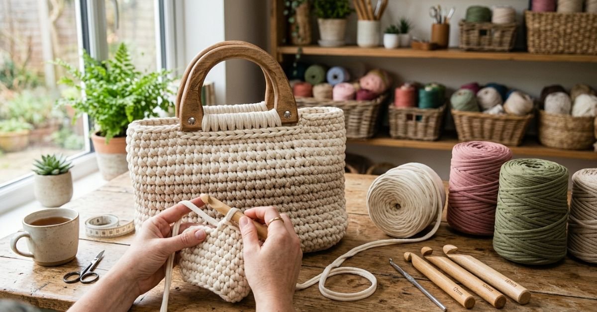 Borsa uncinetto con fettuccia tutorial tecniche di lavorazione per evitare che pesi ora