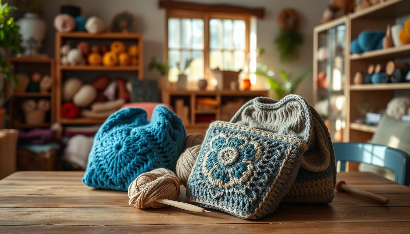 Borse di lana fatte a mano all'uncinetto tutorial