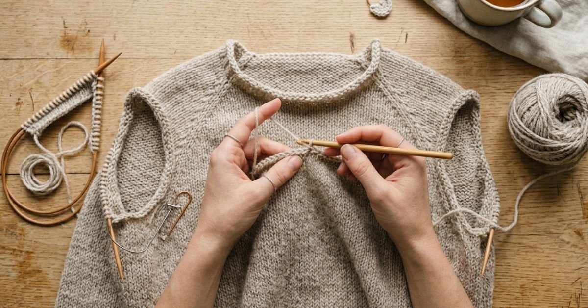 Come chiudere un lavoro a maglia con luncinetto