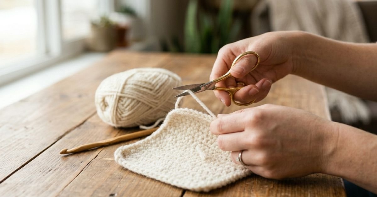 Come chiudere uncinetto il modo corretto per tagliare il filo e bloccare lultimo punto
