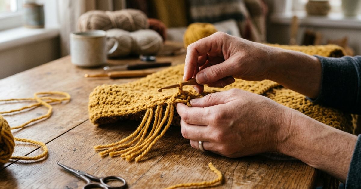 Come fare frange uncinetto il metodo perfetto per arricchire sciarpe e scialli fatti a mano