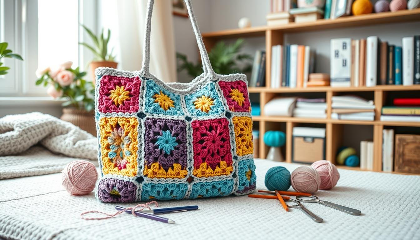 borsa mattonelle uncinetto tutorial