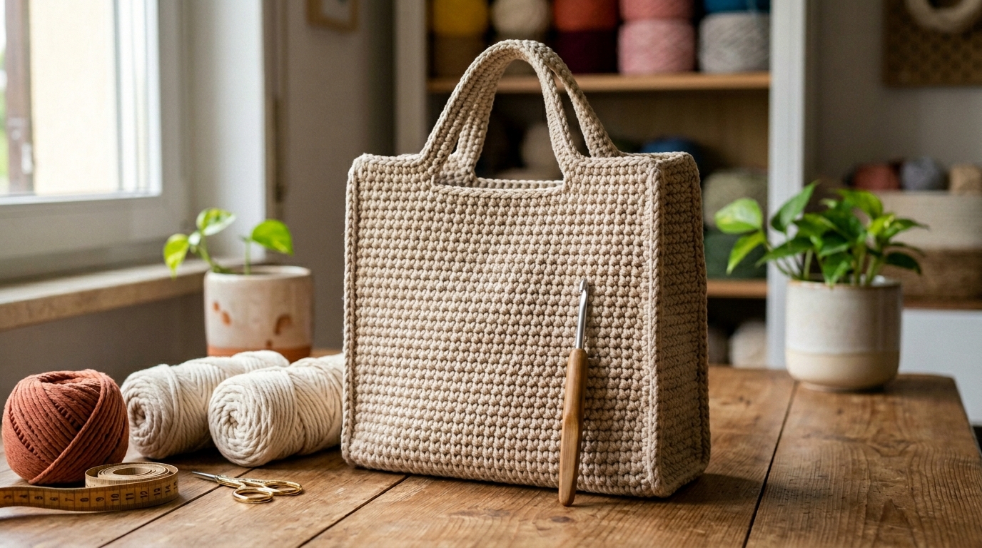 Borsa uncinetto cordino tutorial: lavorazione rigida per modelli che tengono la forma bene