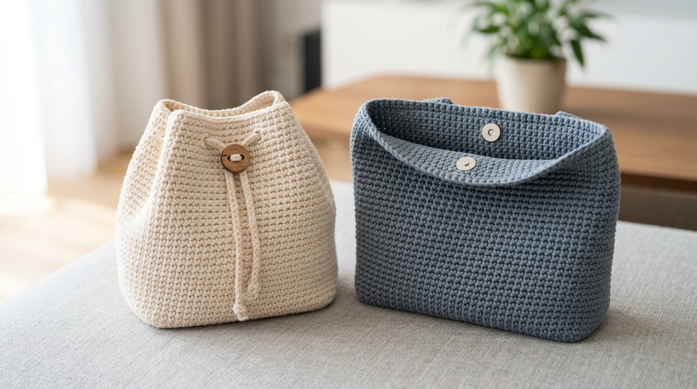 Come chiudere una borsa uncinetto: i metodi migliori tra bottoni magnetici e coulisse utili