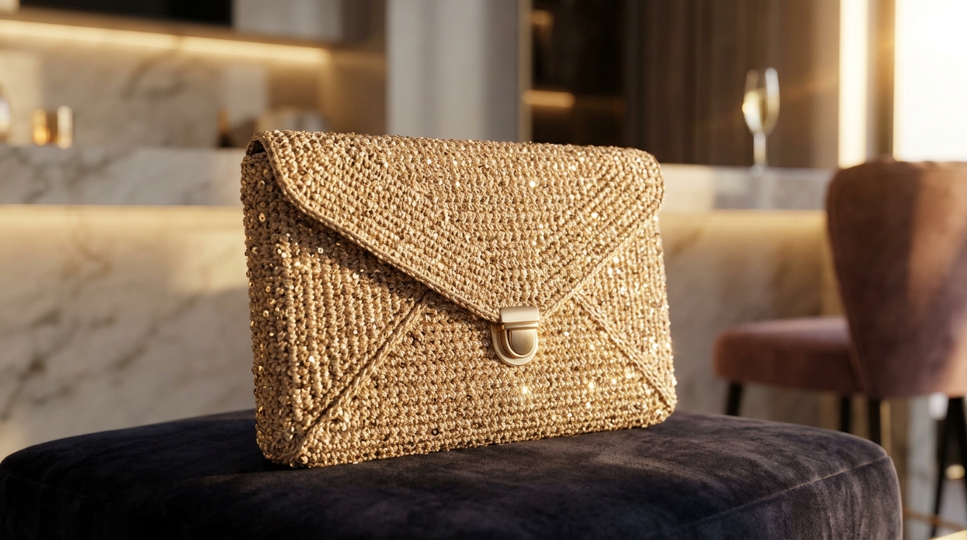 Borsa uncinetto con paillettes tutorial: illumina i tuoi accessori per le serate speciali