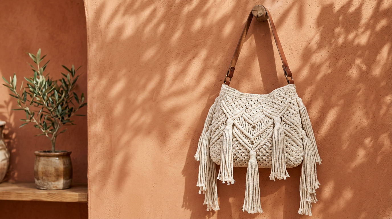 Tutorial borsa crochet uncinetto: lo stile bohémien da copiare subito con filati naturali