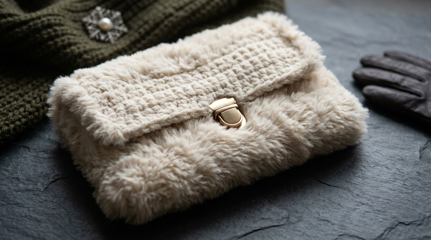 Borsa pelliccia uncinetto tutorial: come lavorare i filati pelosi per un modello invernale