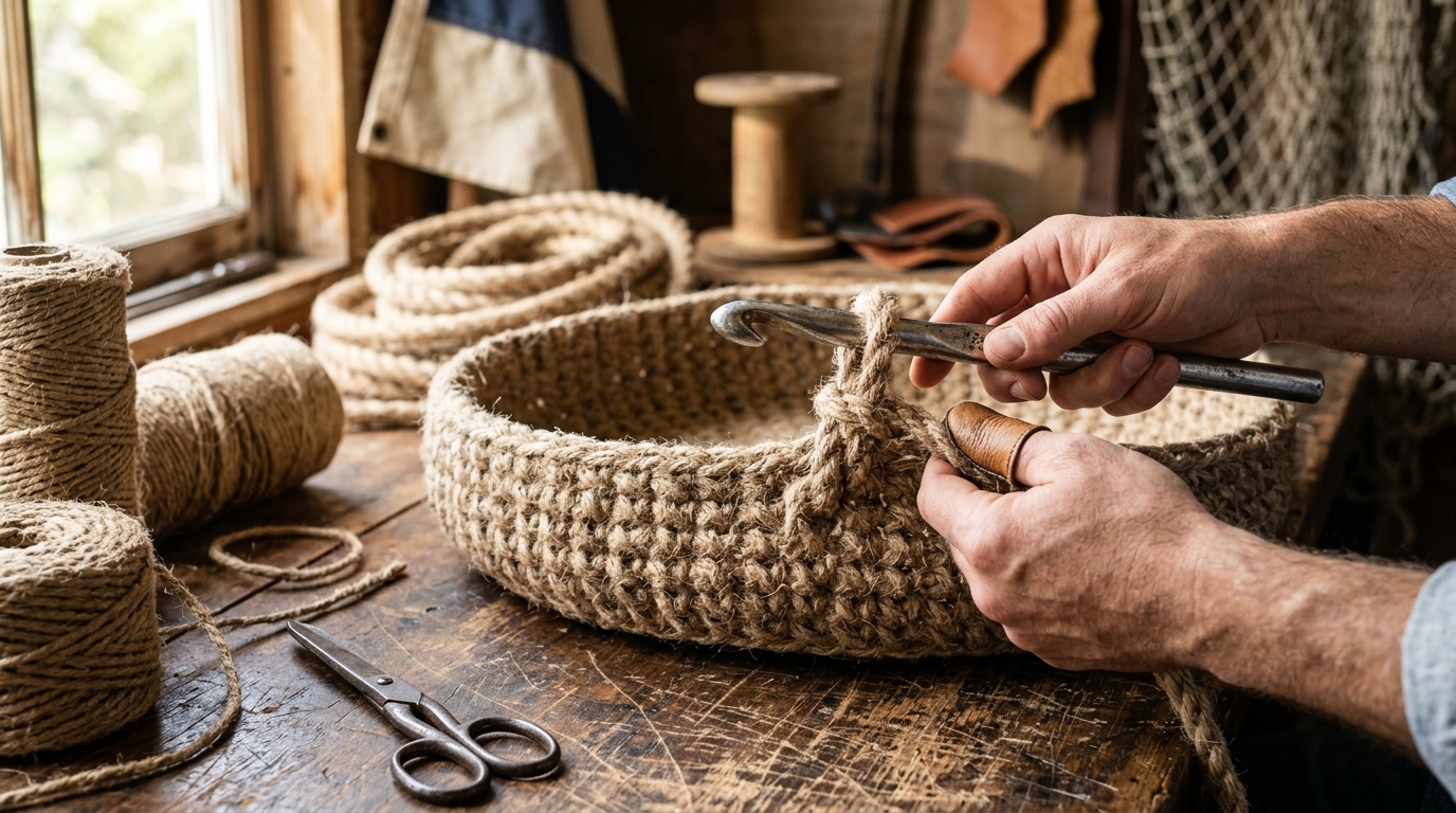 Borsa corda uncinetto tutorial: come lavorare la corda spessa per una borsa mare resistente