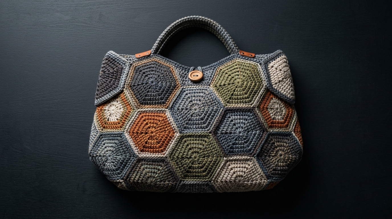 Borsa esagonale uncinetto tutorial: unisci i motivi geometrici per un design geometrico top