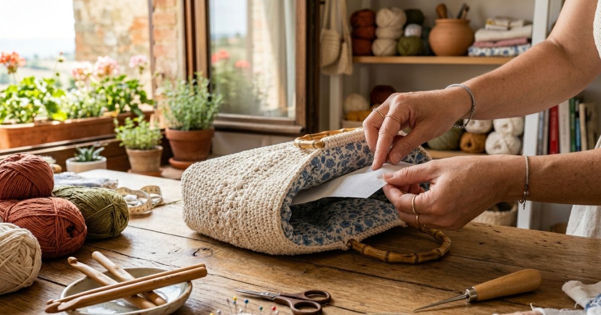 Borse uncinetto rigide metto questo materiale segreto dentro la fodera